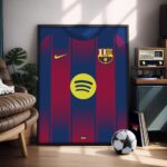 FC Barcelona – Illustrated Football Kit Poster & Frame