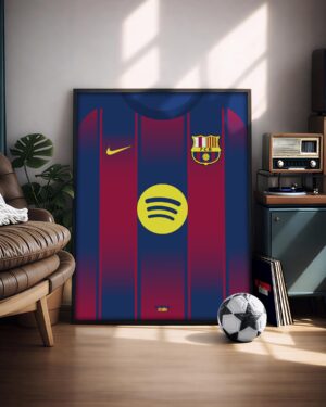 FC Barcelona – Illustrated Football Kit Poster & Frame