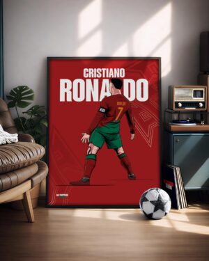 Cristiano Ronaldo - Illustrated Football Poster & Frame