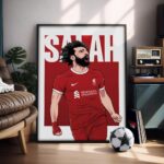 Mohamed Salah – Illustrated Football Poster & Frame