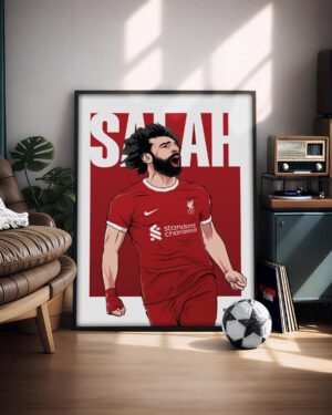 Mohamed Salah – Illustrated Football Poster & Frame