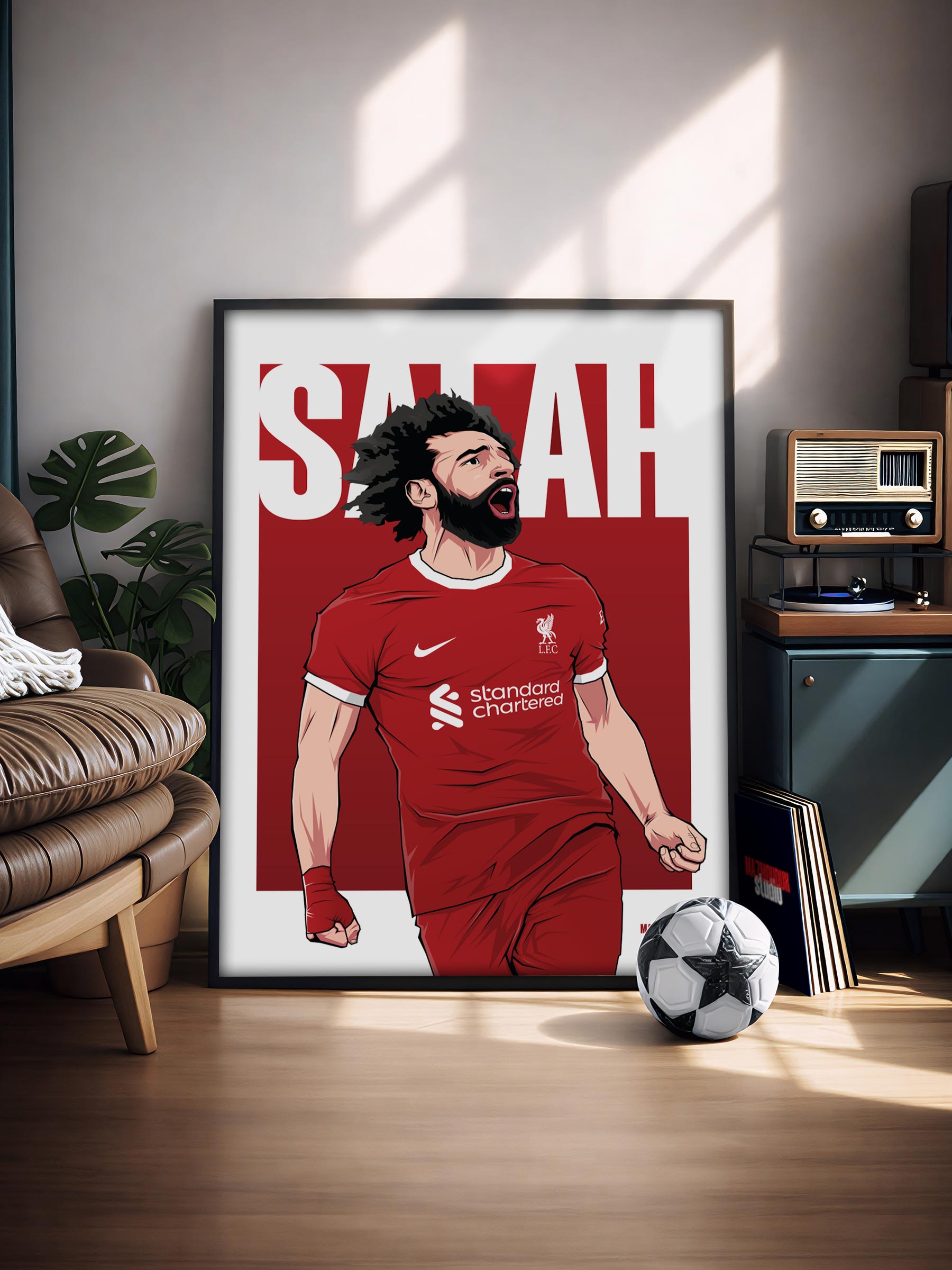 Mohamed Salah – Illustrated Football Poster & Frame