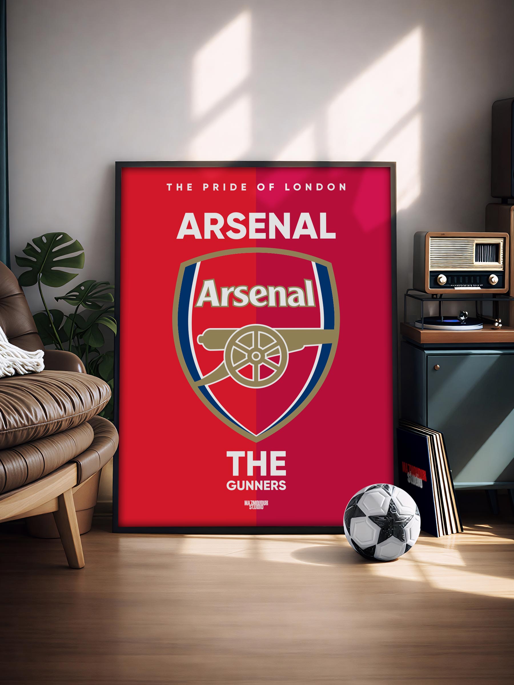 Arsenal FC Logo - Illustrated Poster & Frame