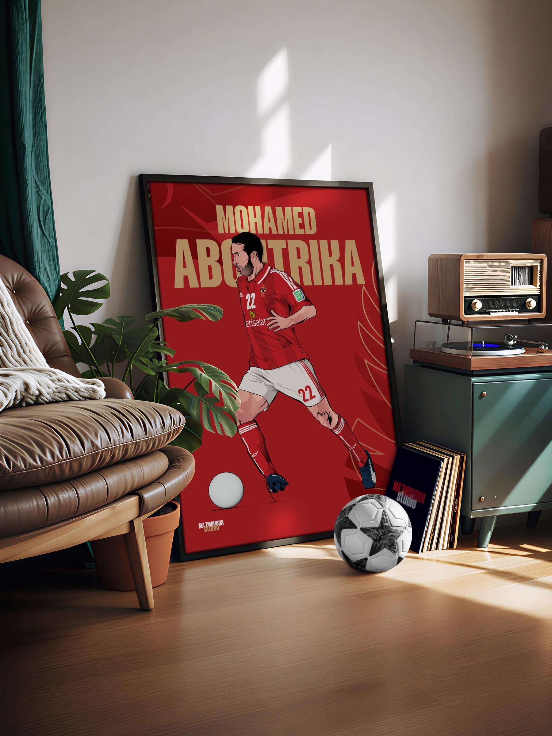 Mohamed Aboutrika - Illustrated Poster & Frame - Image 2