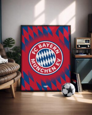 FC Bayern Munich Logo - Illustrated Poster & Frame
