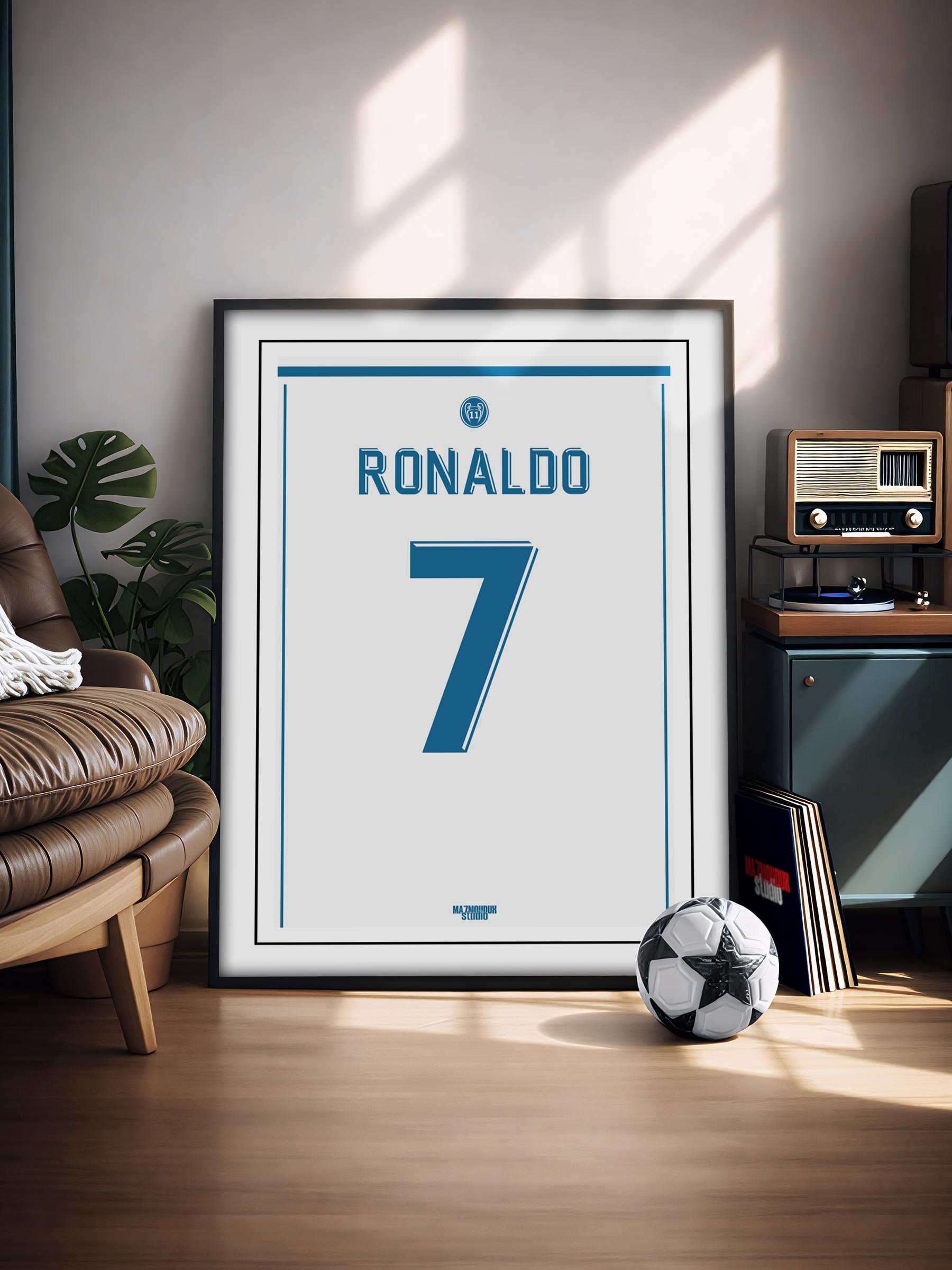 Cristiano Ronaldo 2017 Jersey - Illustrated Poster & Frame