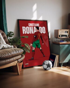 Cristiano Ronaldo - Illustrated Football Poster & Frame