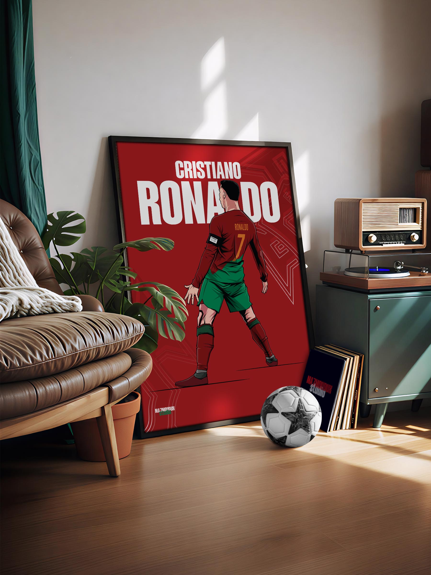 Cristiano Ronaldo - Illustrated Football Poster & Frame - Image 2