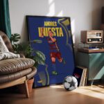 Andrés Iniesta - Illustrated Poster & Frame
