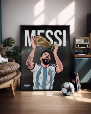 Leo Messi World Cup - Illustrated Poster & Frame