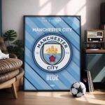 Manchester City Logo - Illustrated Poster & Frame