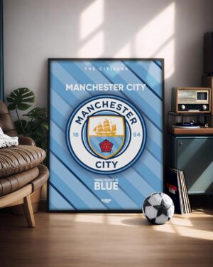 Manchester City Logo - Illustrated Poster & Frame