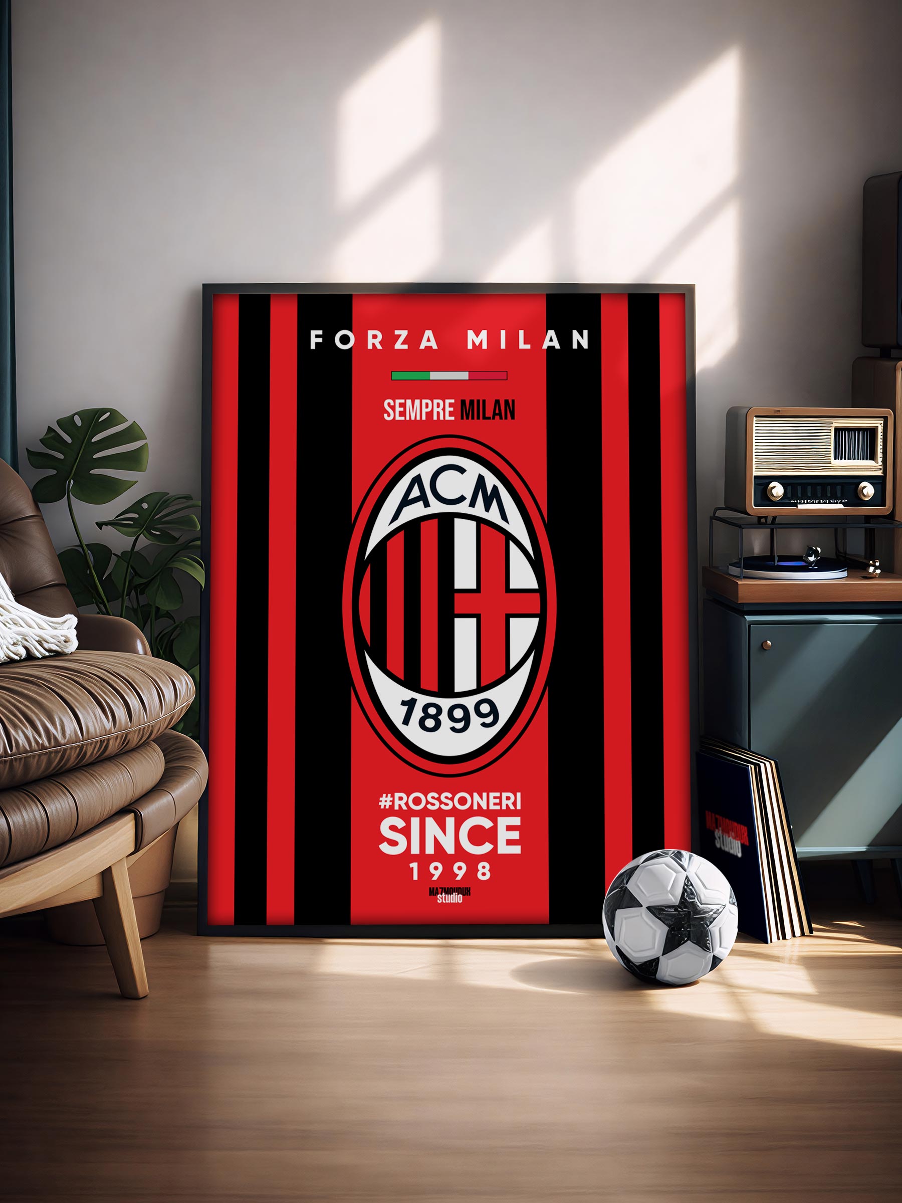 AC Milan Logo - Illustrated Poster & Frame