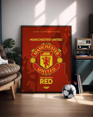 Manchester United Logo - Illustrated Poster & Frame