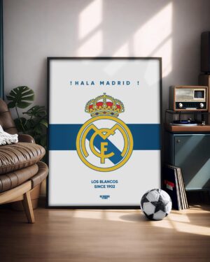 Real Madrid Logo - Illustrated Poster & Frame