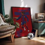 Ronaldinho - Illustrated Football Poster & Frame