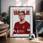 Virgil Van Dijk – Illustrated Football Poster & Frame